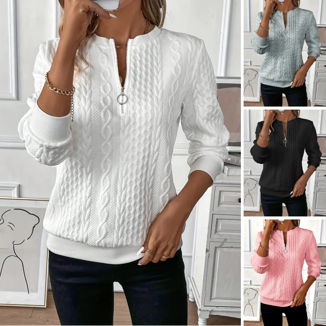Karoline™ – Elegant And Comfortable Zip-Up Sweater