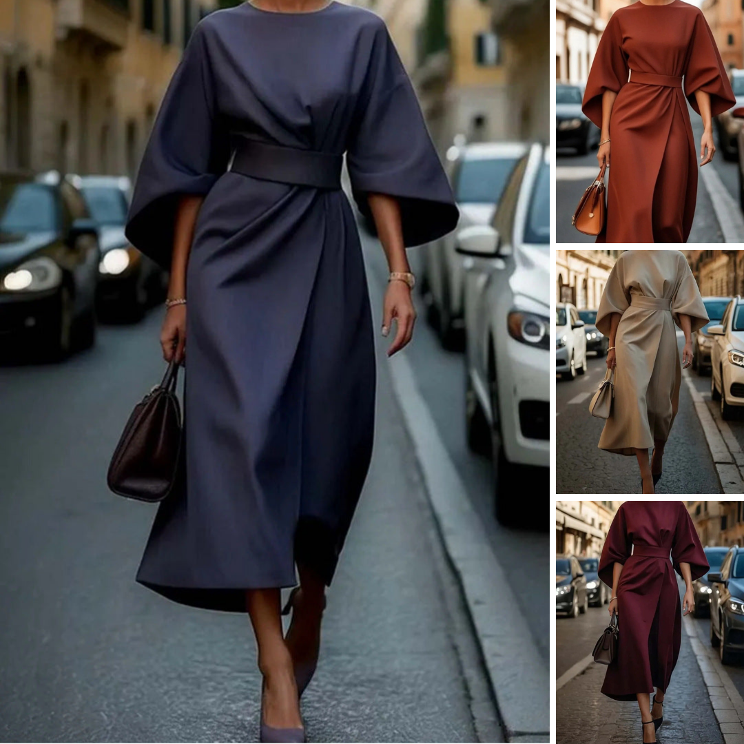 Louise I™ - Elegant Belted Statement Dress