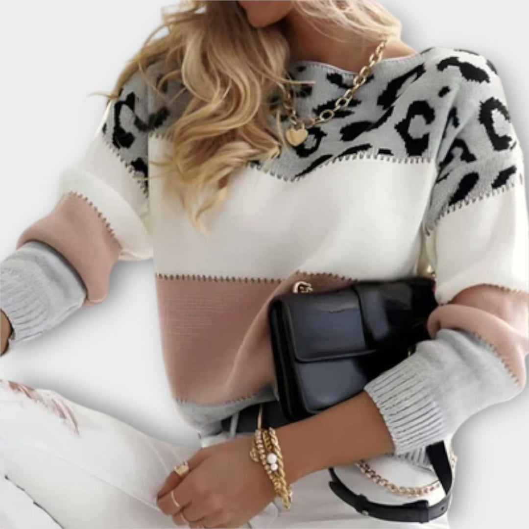 Marisette™ - Casual Leopard Print Sweater