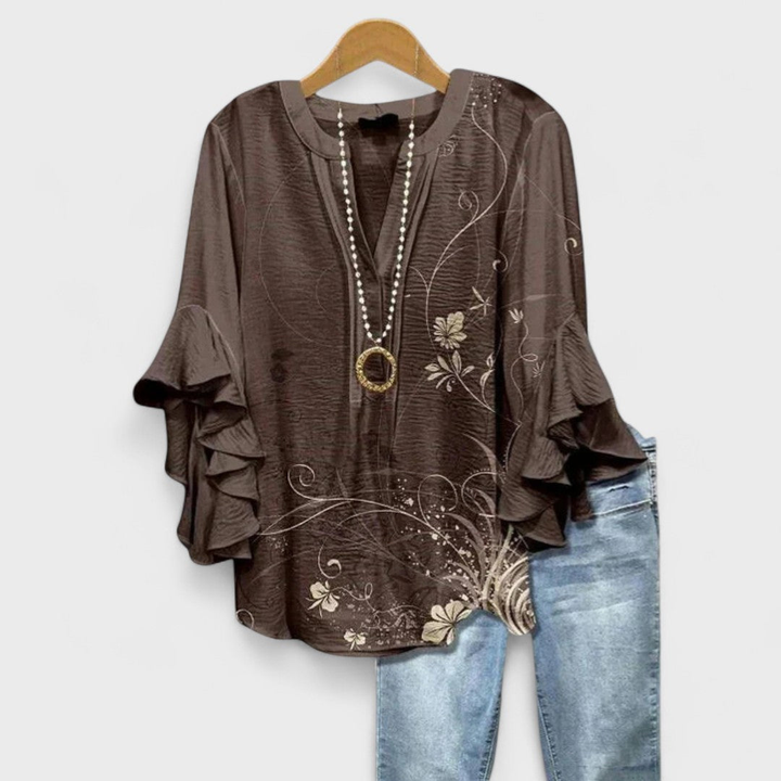 Rachida™ - Elegant Floral Print Blouse