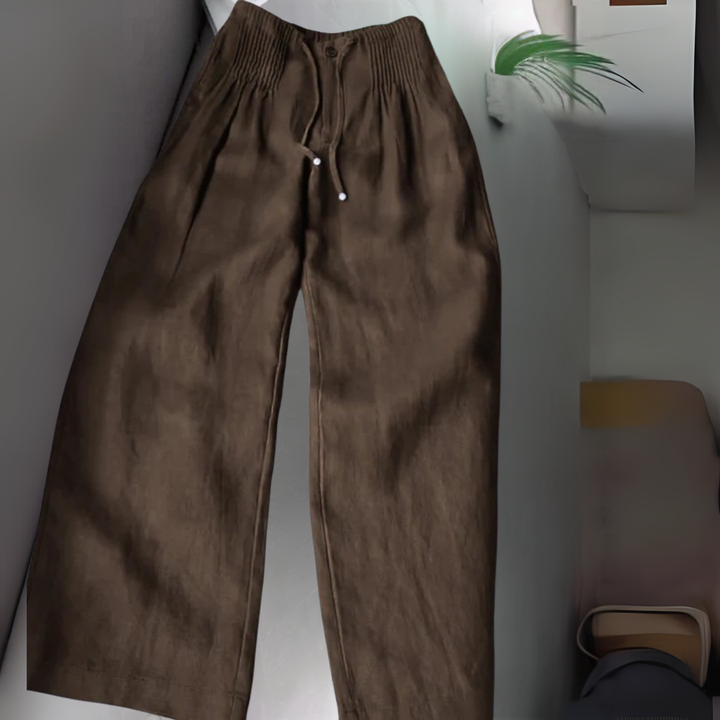 Camille™ - Wide-leg Pants in Cotton and Linen Blend
