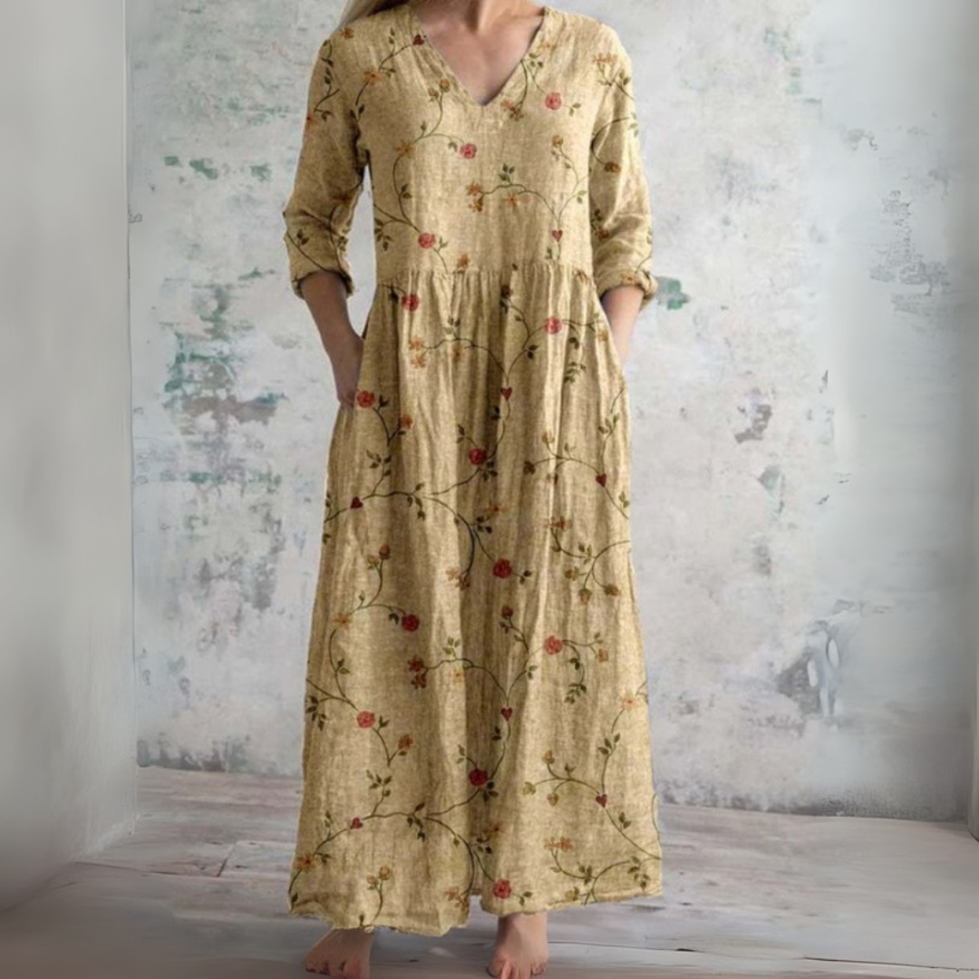 Anna™ - Maxi Dress with Vintage Floral Print