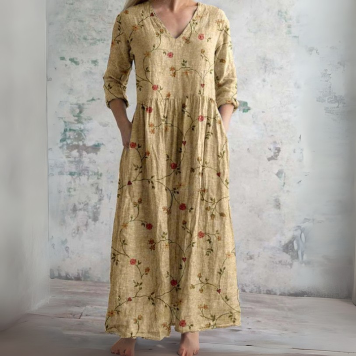 Anna™ - Maxi Dress with Vintage Floral Print
