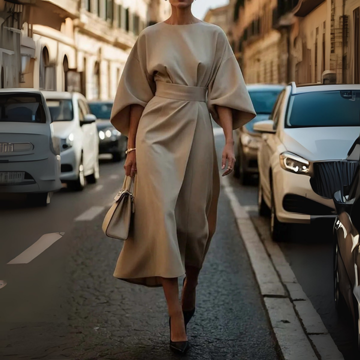 Louise I™ - Elegant Belted Statement Dress