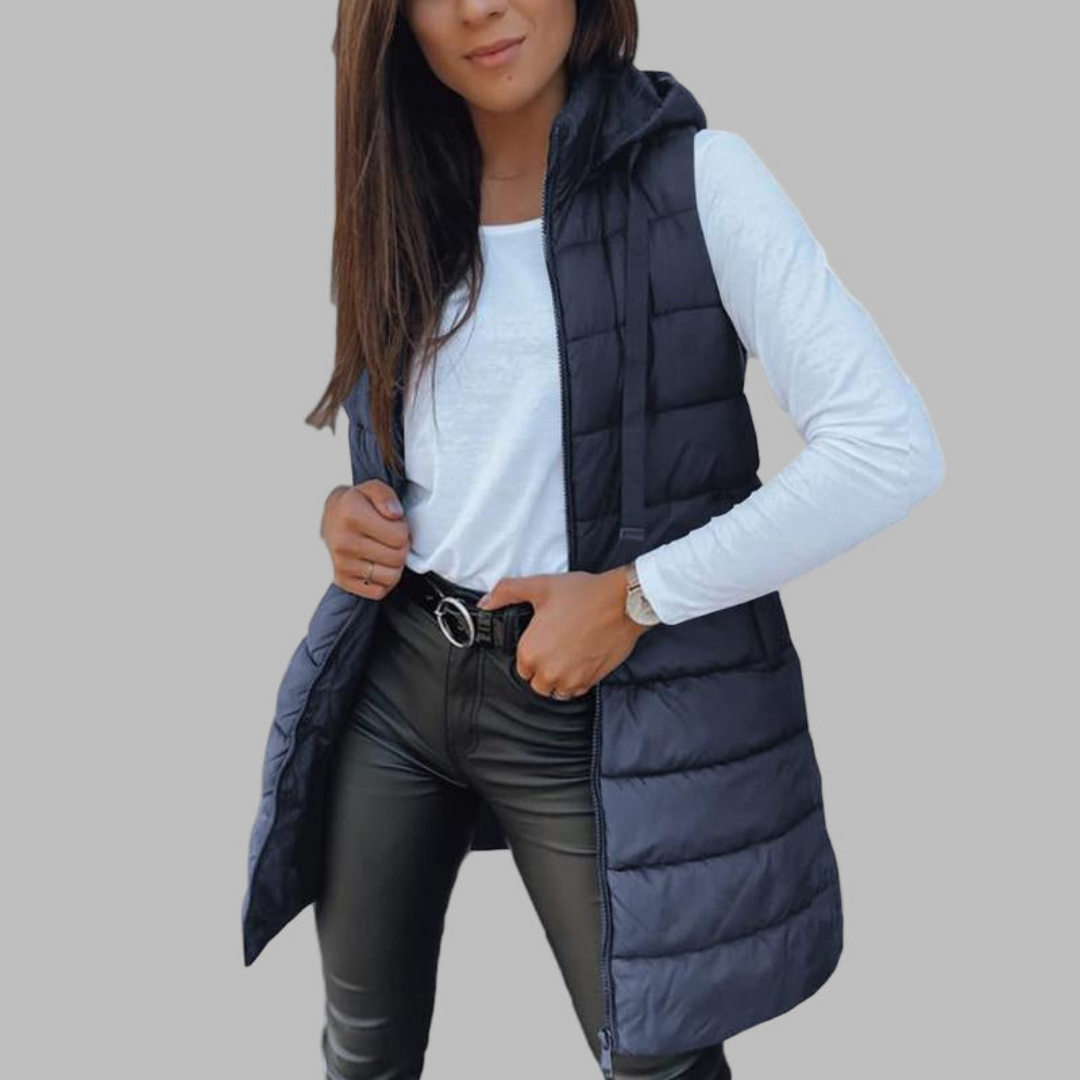 RAIN™ – Casual Sleeveless Hood Long Puffer Vest