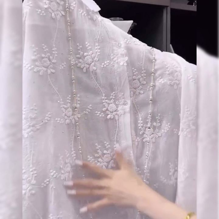 Embroidered Solid Color Shirt™ - Elegant Everyday Blouse