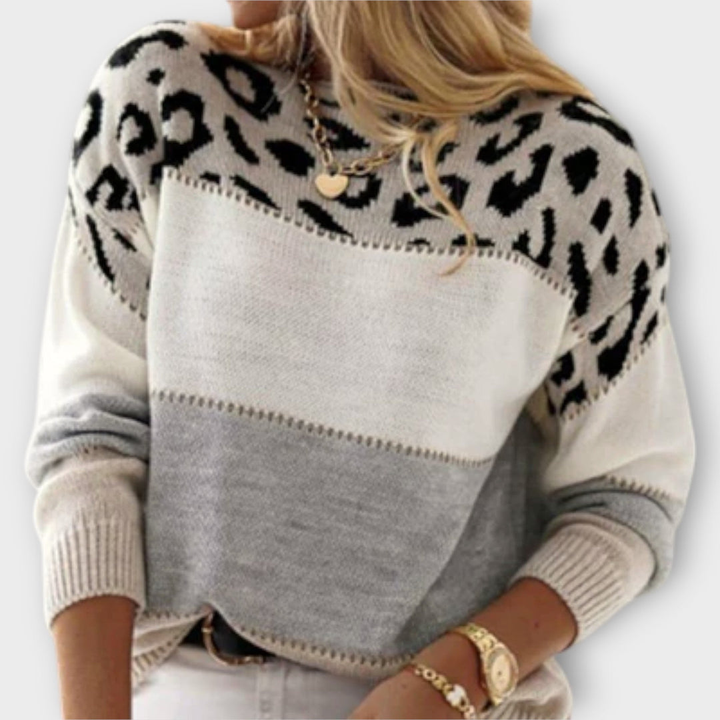 Marisette™ - Casual Leopard Print Sweater