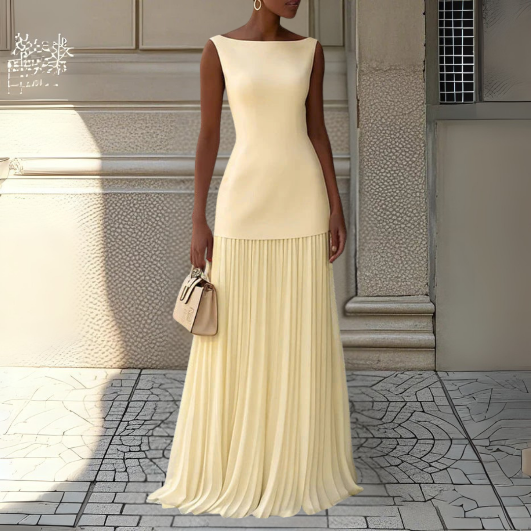 Sunthari™ - Sleeveless Pleated Long Dress