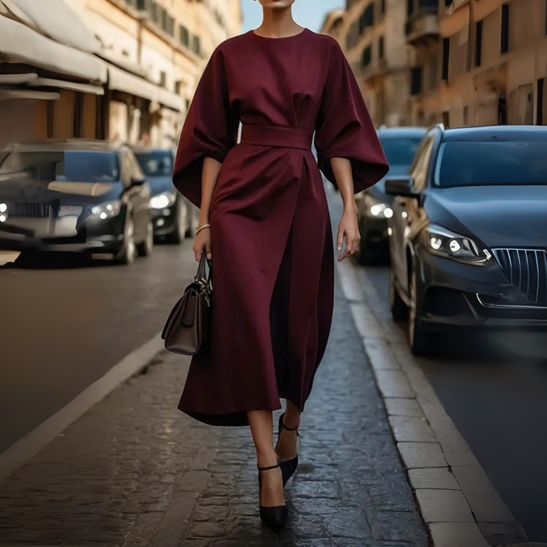 Louise I™ - Elegant Belted Statement Dress