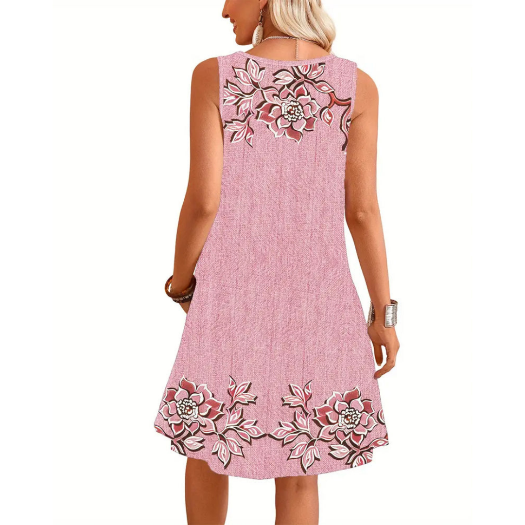 Sleeveless Denim-Look Dress™ - Casual Everyday Style