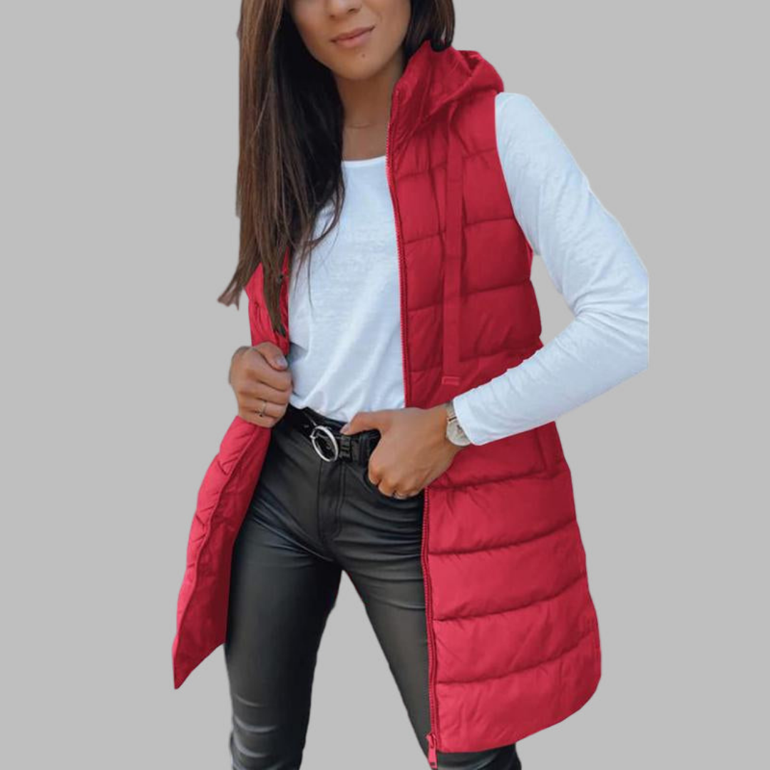 RAIN™ – Casual Sleeveless Hood Long Puffer Vest