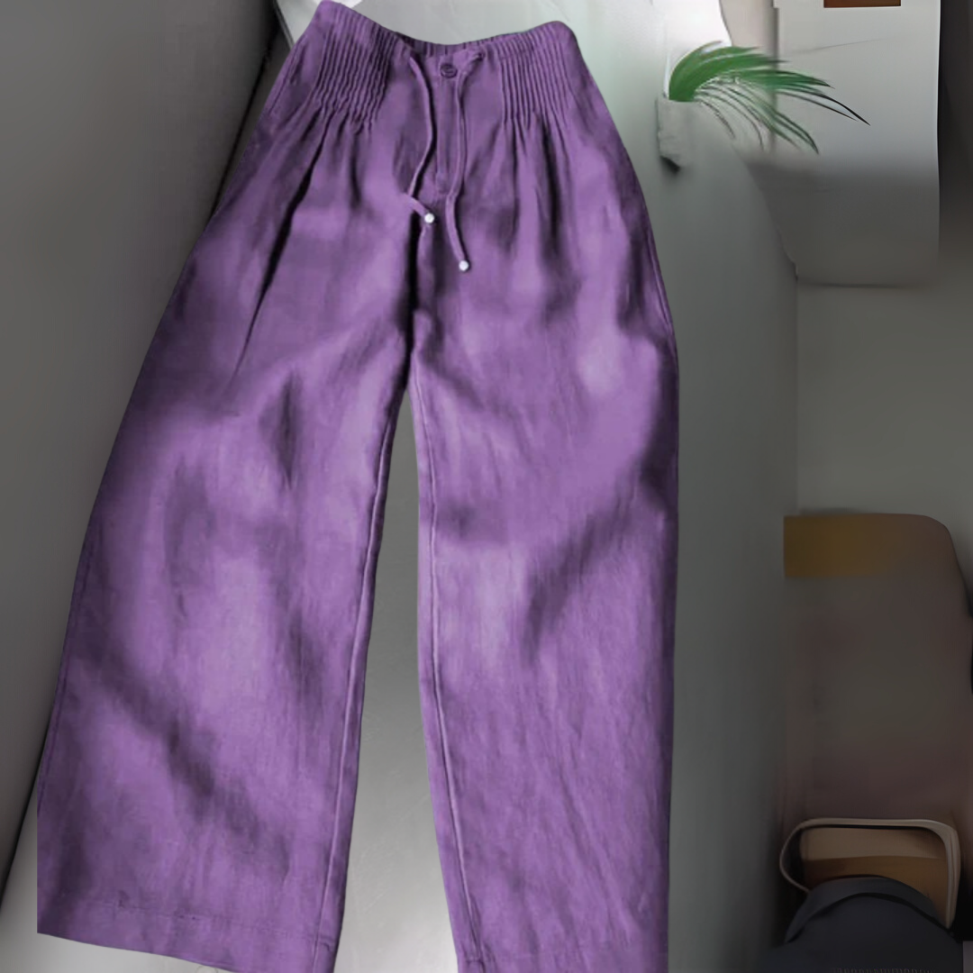 Camille™ - Wide-leg Pants in Cotton and Linen Blend
