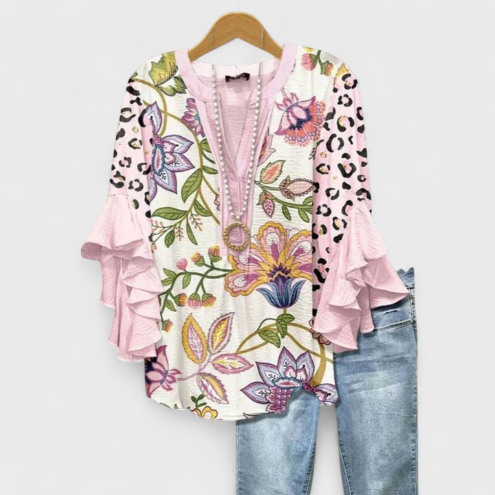 Rachida™ - Elegant Floral Print Blouse