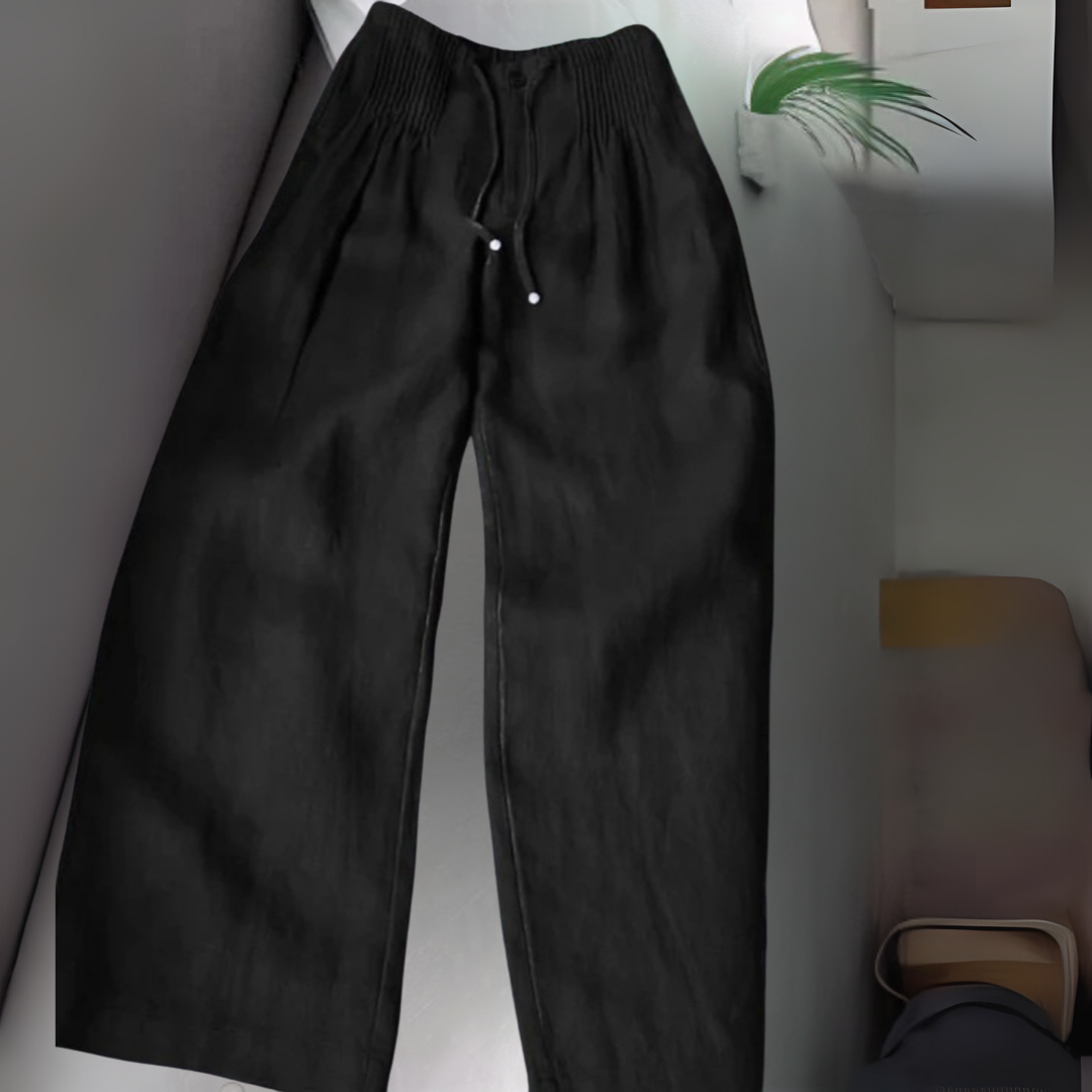 Camille™ - Wide-leg Pants in Cotton and Linen Blend