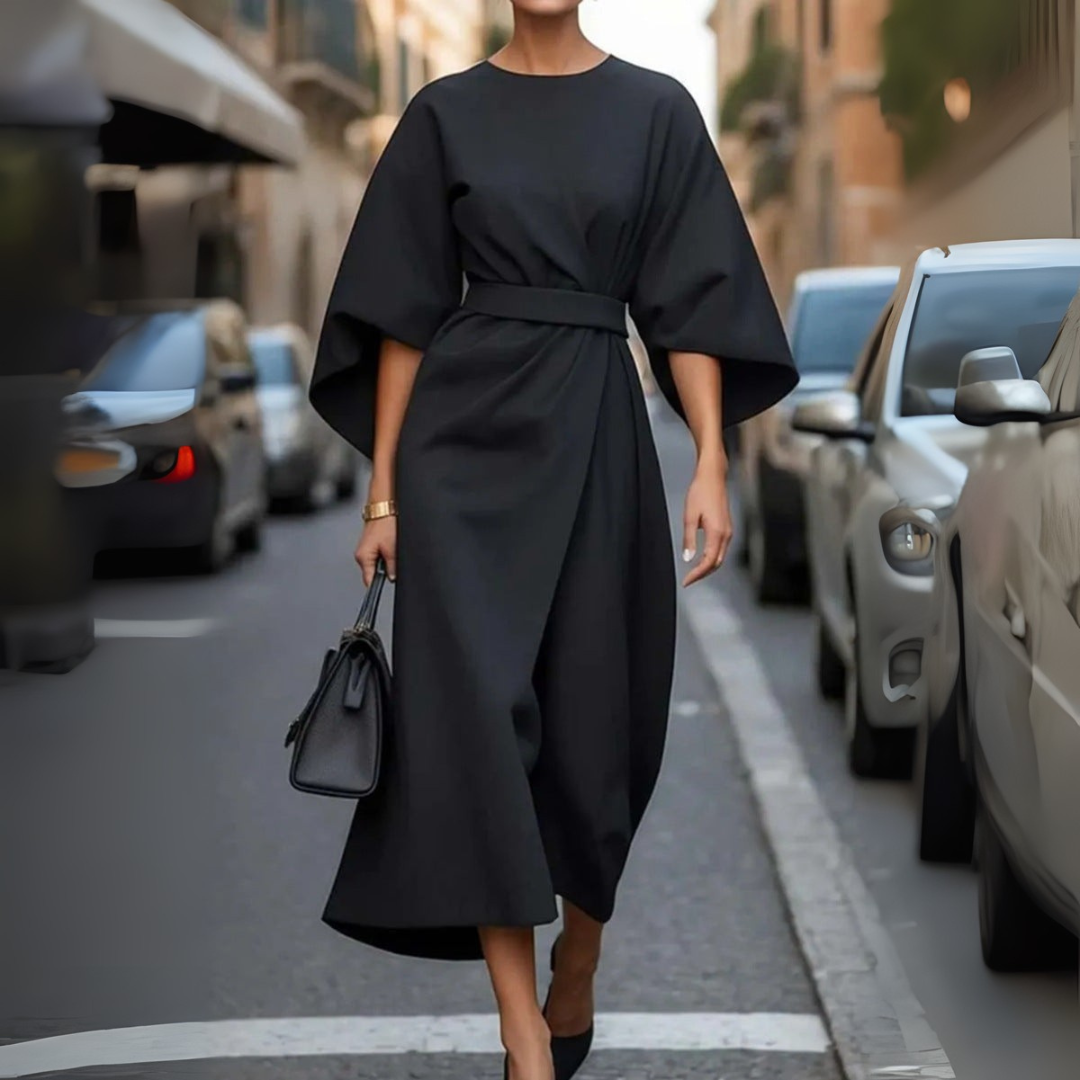 Louise I™ - Elegant Belted Statement Dress