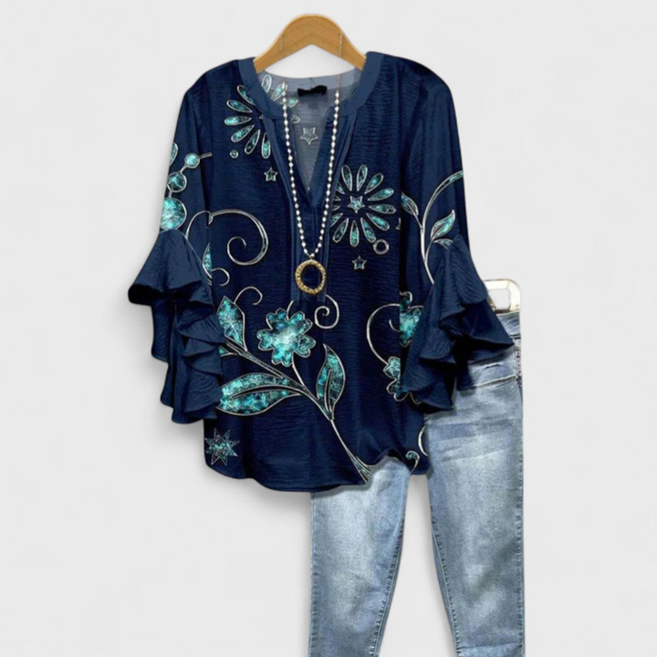 Rachida™ - Elegant Floral Print Blouse