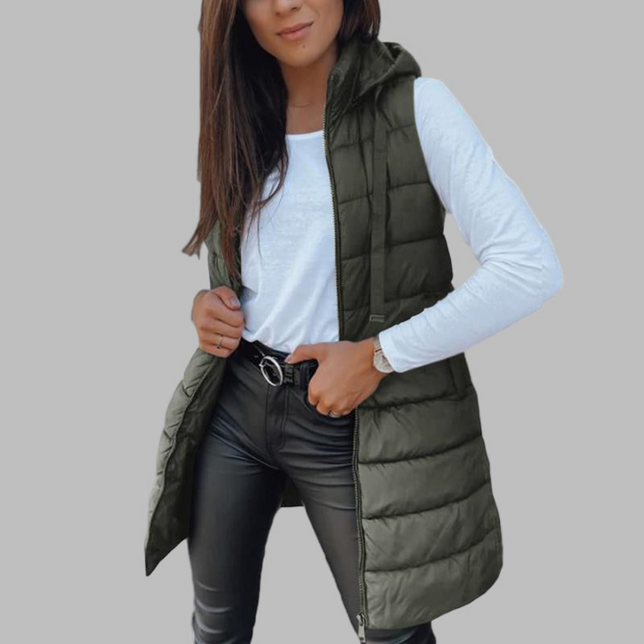 RAIN™ – Casual Sleeveless Hood Long Puffer Vest