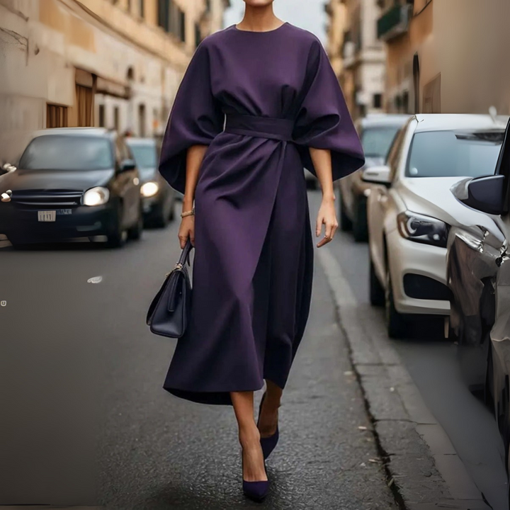 Louise I™ - Elegant Belted Statement Dress