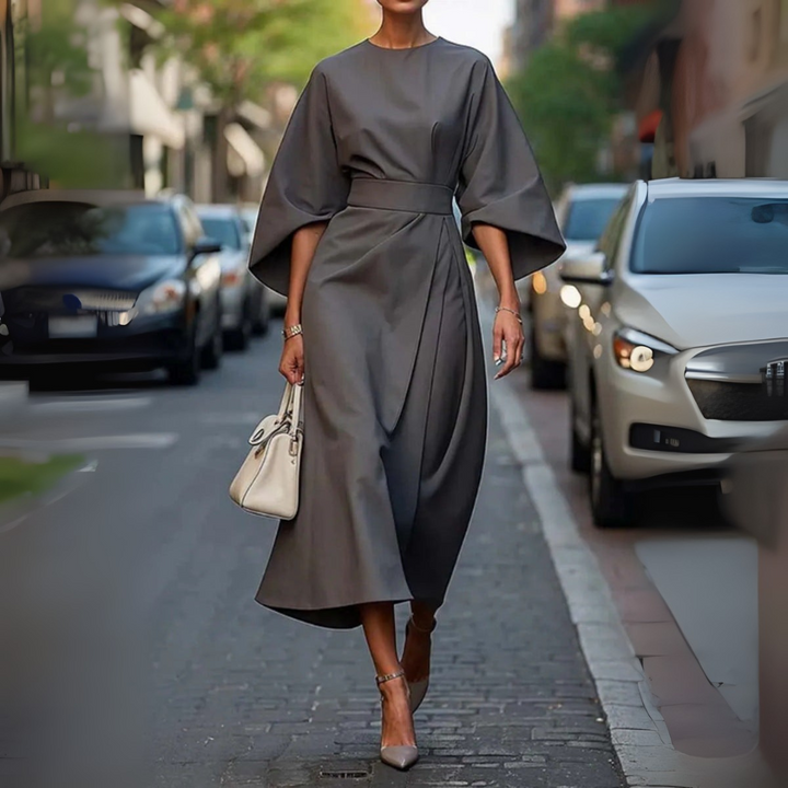 Louise I™ - Elegant Belted Statement Dress