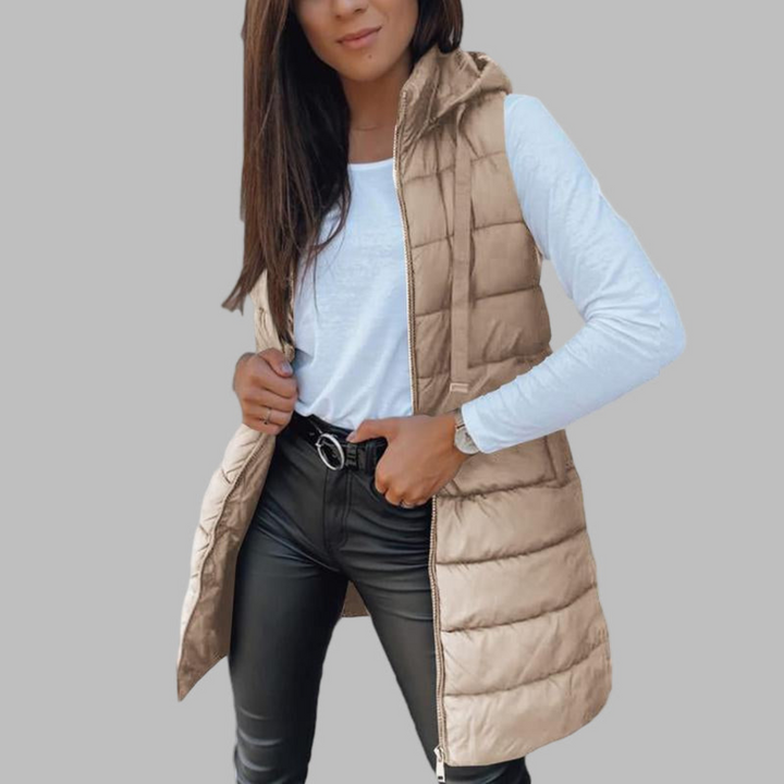 RAIN™ – Casual Sleeveless Hood Long Puffer Vest