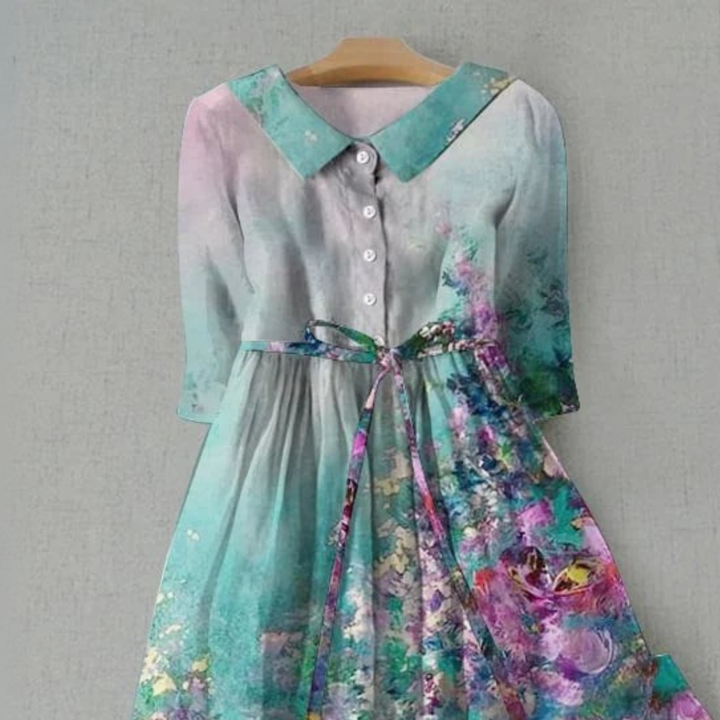 Tessa™ – Floral Dress with Waist Ties for Women