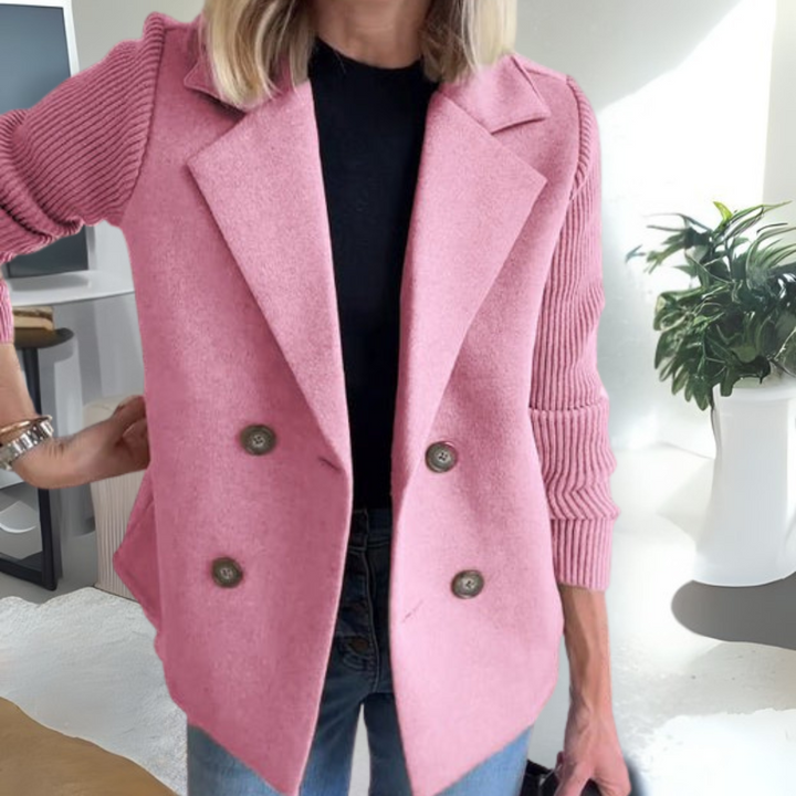 Amora™ - Elegant Knit-Sleeve Jacket