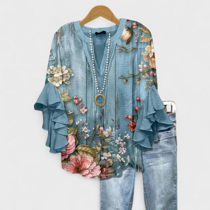Rachida™ - Elegant Floral Print Blouse