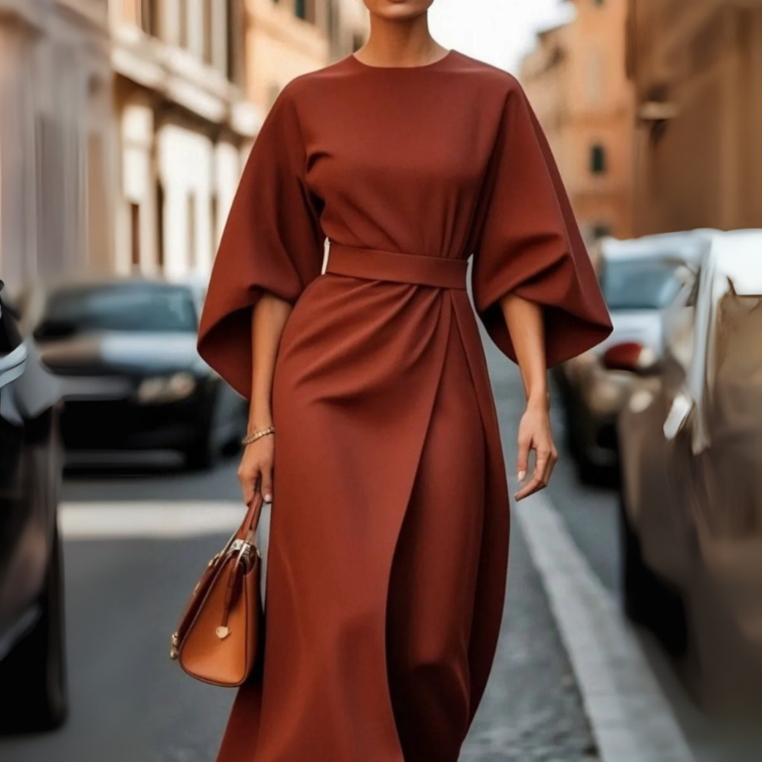 Louise I™ - Elegant Belted Statement Dress