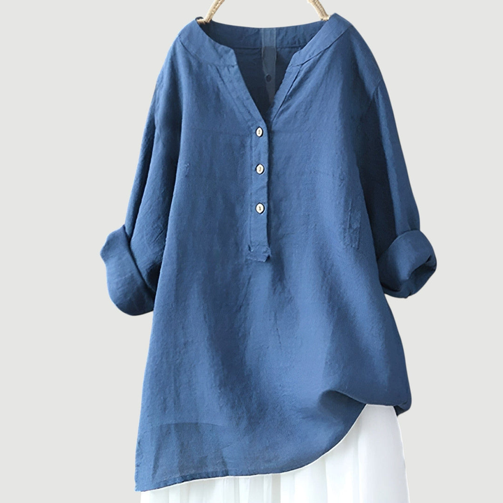 Solara™ - Button-Front Linen Shirt for Effortless Everyday Style
