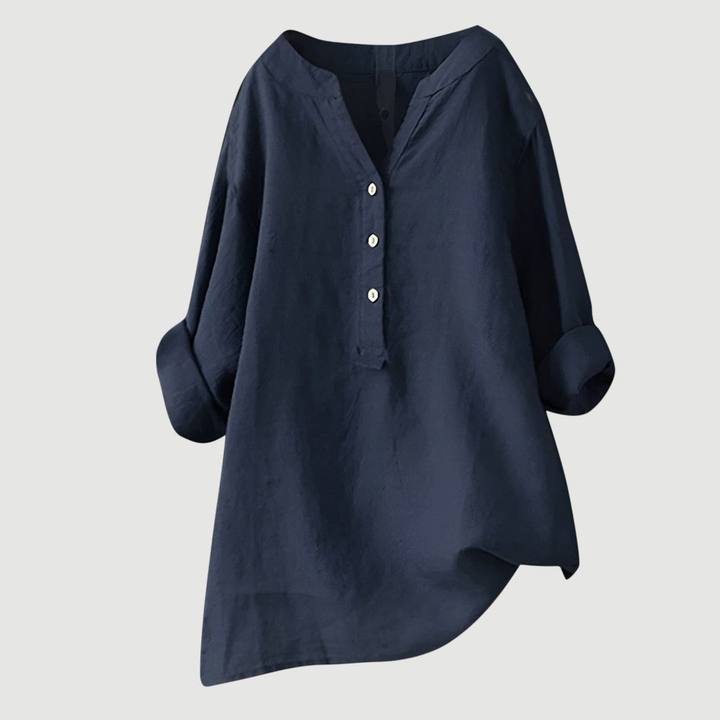 Solara™ - Button-Front Linen Shirt for Effortless Everyday Style