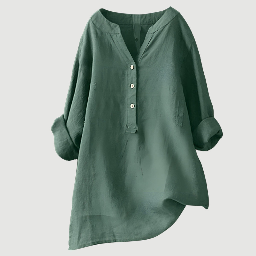 Solara™ - Button-Front Linen Shirt for Effortless Everyday Style