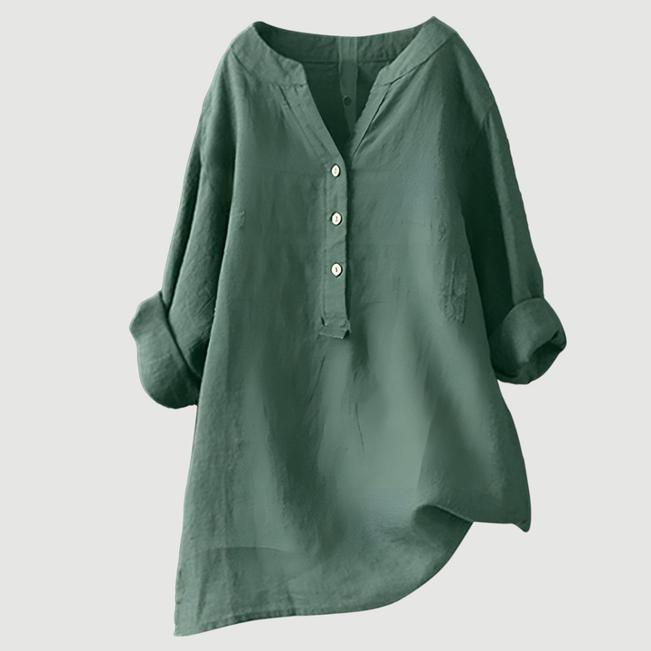 Solara™ - Button-Front Linen Shirt for Effortless Everyday Style