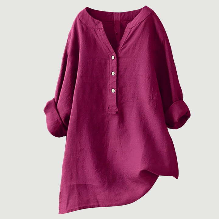 Solara™ - Button-Front Linen Shirt for Effortless Everyday Style