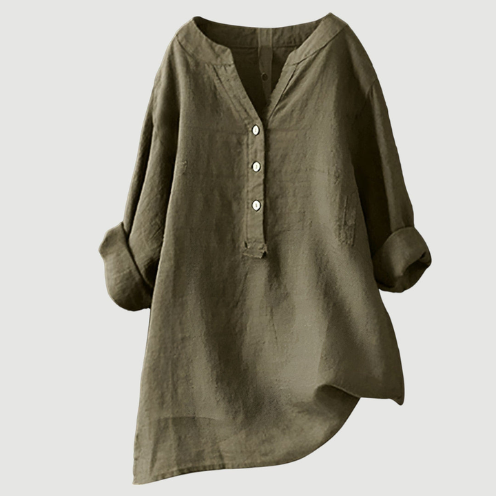 Solara™ - Button-Front Linen Shirt for Effortless Everyday Style