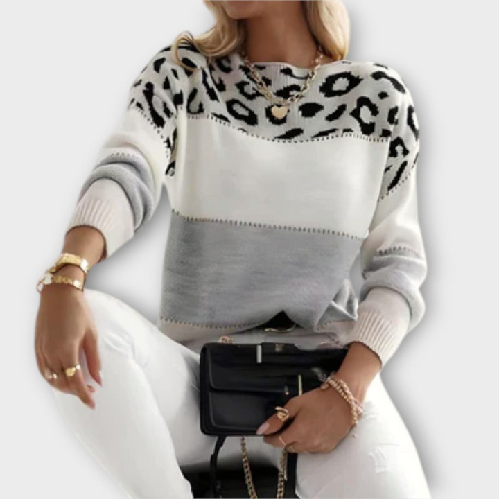 Marisette™ - Casual Leopard Print Sweater