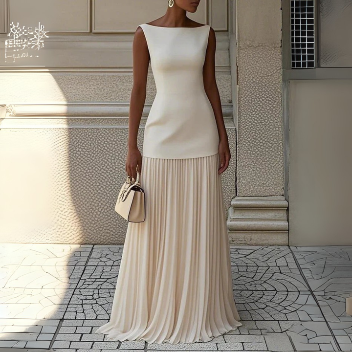 Sunthari™ - Sleeveless Pleated Long Dress