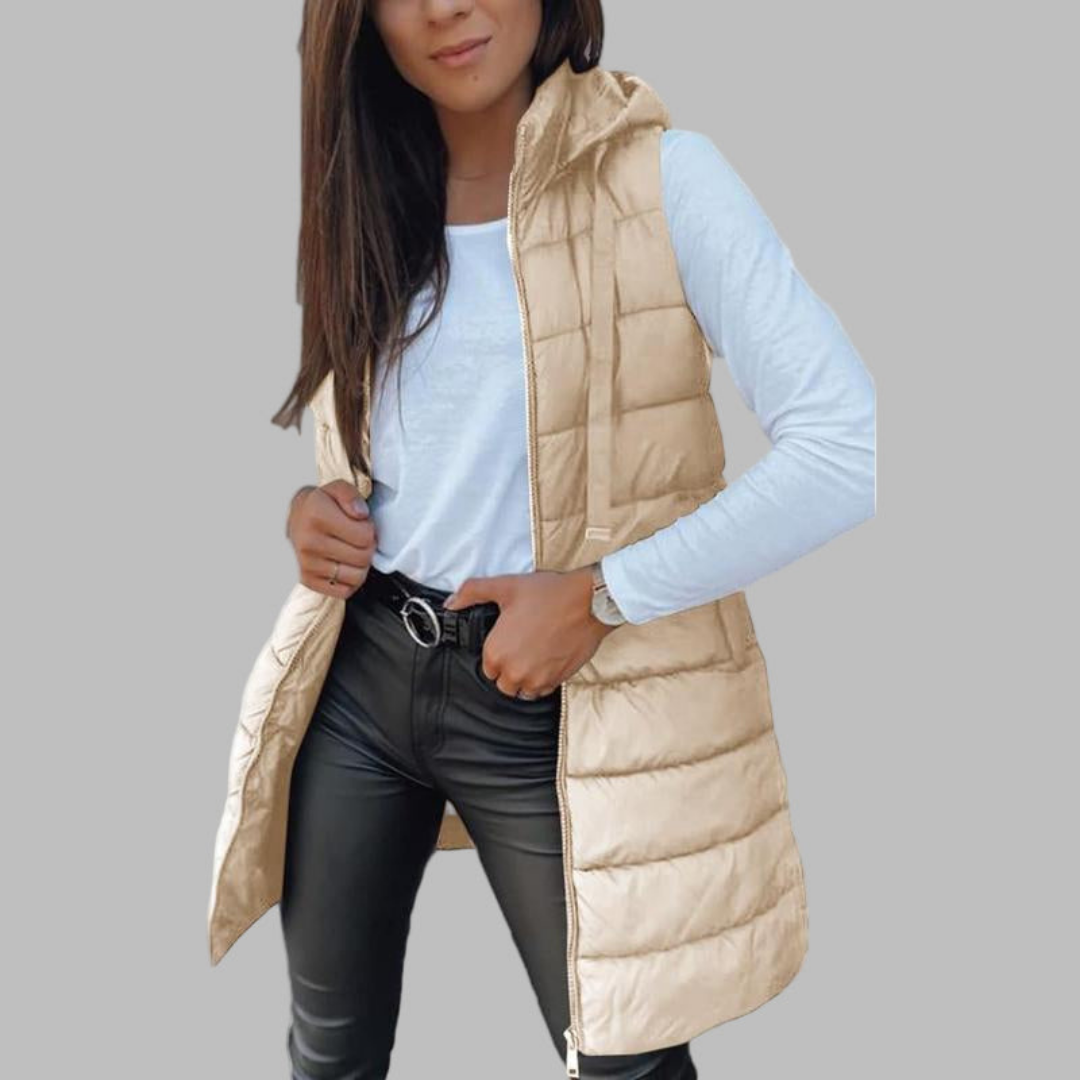 RAIN™ – Casual Sleeveless Hood Long Puffer Vest